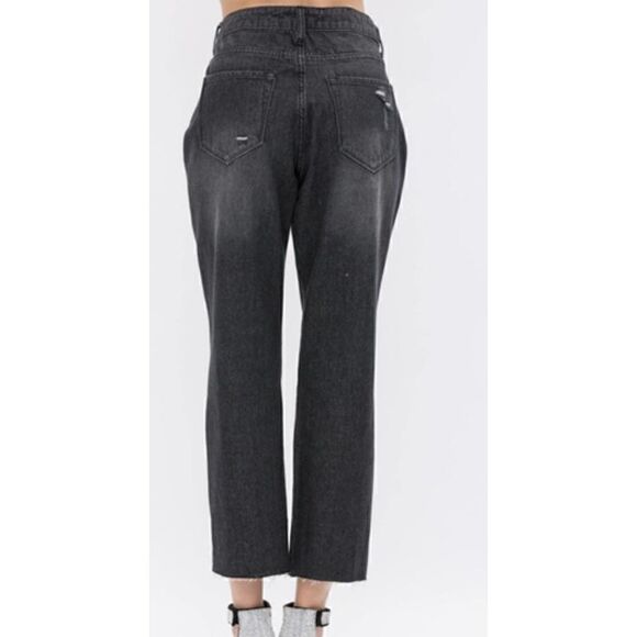 Vocal PEARL EMBELLISHED FRONT RIPPED JEANS LG NWT - Picture 4 of 5